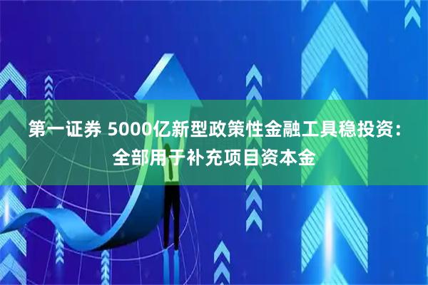 第一证券 5000亿新型政策性金融工具稳投资：全部用于补充项目资本金
